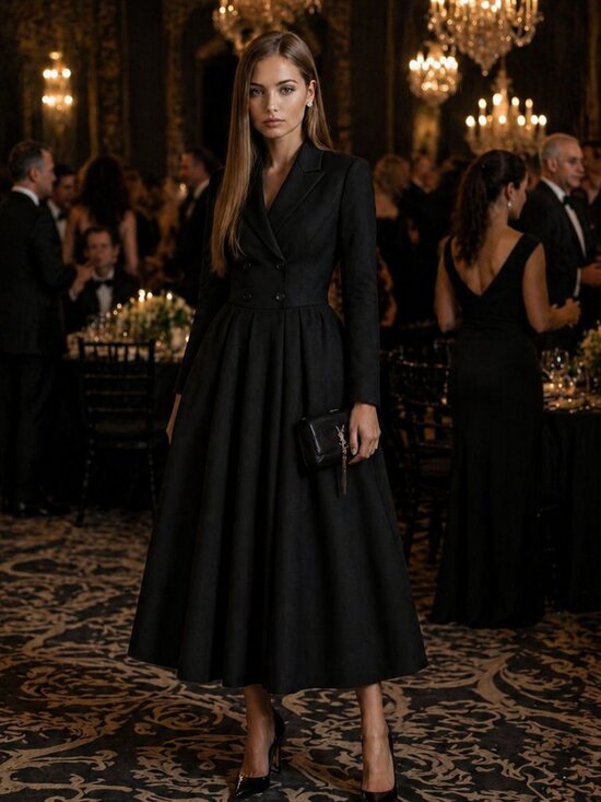 Aleeza Paris Dresses & Skirts - Aleeza Paris Couture luxurious class Black Blazer dress medium sold for $450 NWT